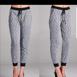 COPY - Charcoal Marled Cotton Elastic Waist Joggers Sz S